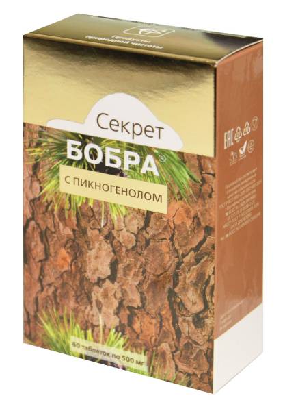 Изображение товара Секрет Бобра с пикногенолом Сашера-Мед 60 таблеток Секрет Бобра с пикногенолом Сашера-Мед 60 таблеток фотография